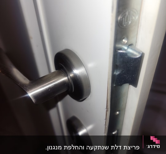 ידית ודלת עם מנעול מתכת